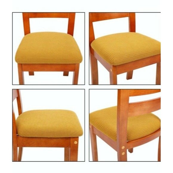 AlGaiety Dining Chair SlipCovers Set of 4 in Gold - Picture 4 of 8